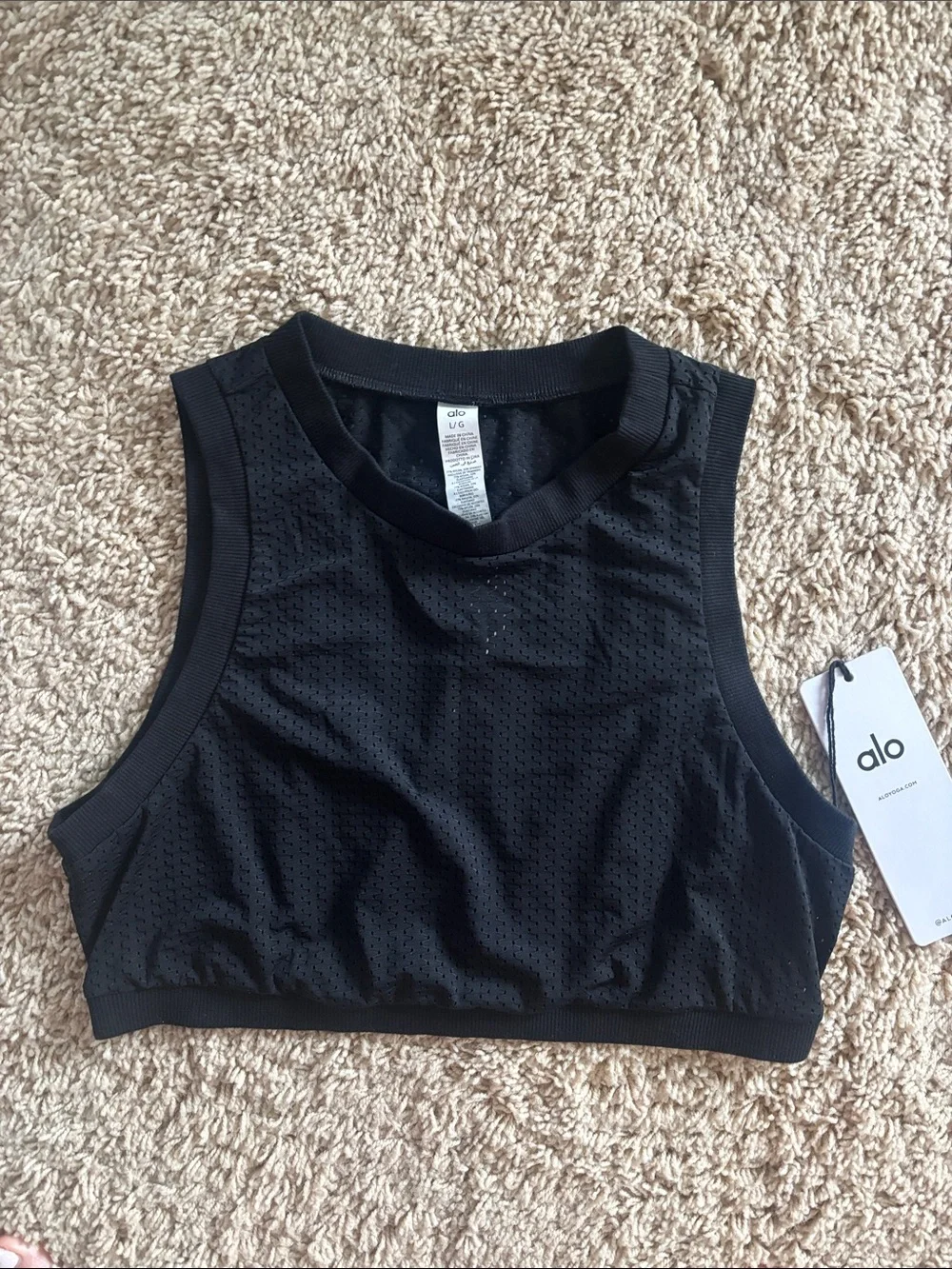 ALO Mesh All-Star Bra Tank in Black 🖤